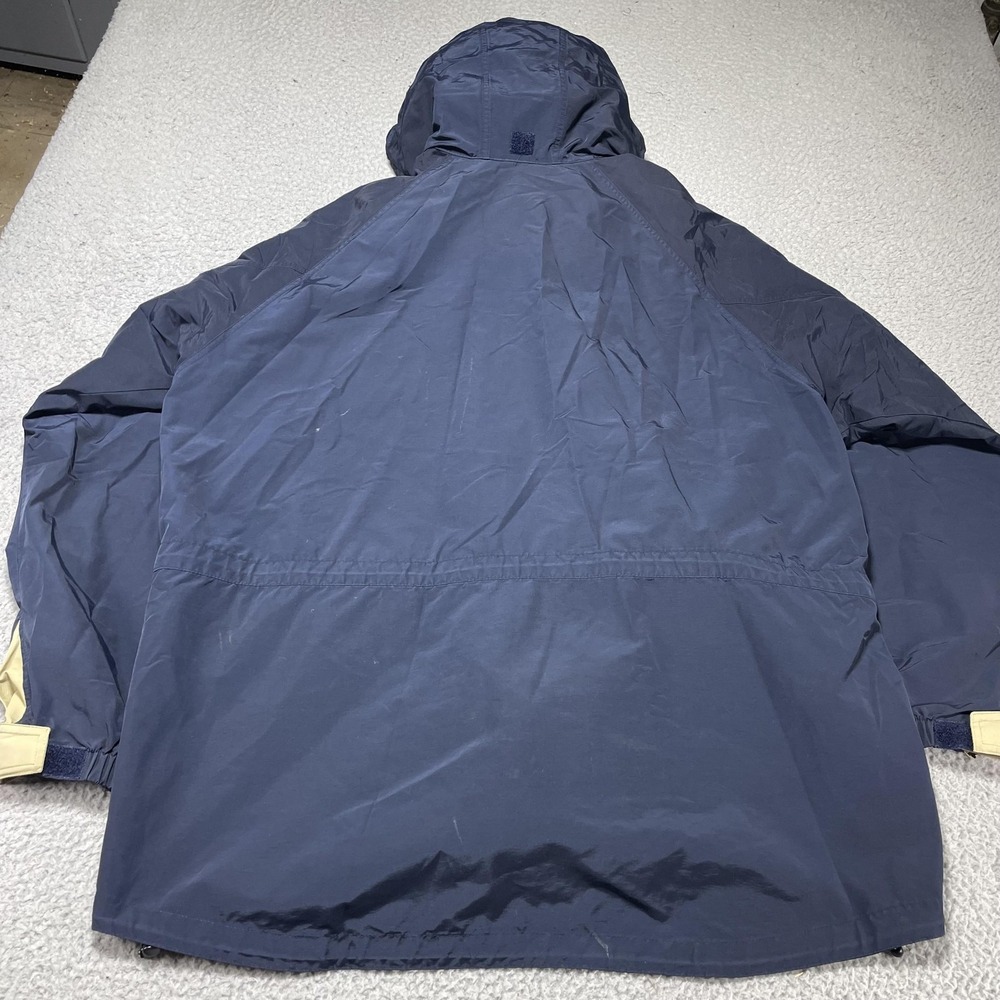 Vintage Timberland Jacket Mens 2XL Navy Hooded Weathergear Parka Coat 90s - Picture 9 of 14